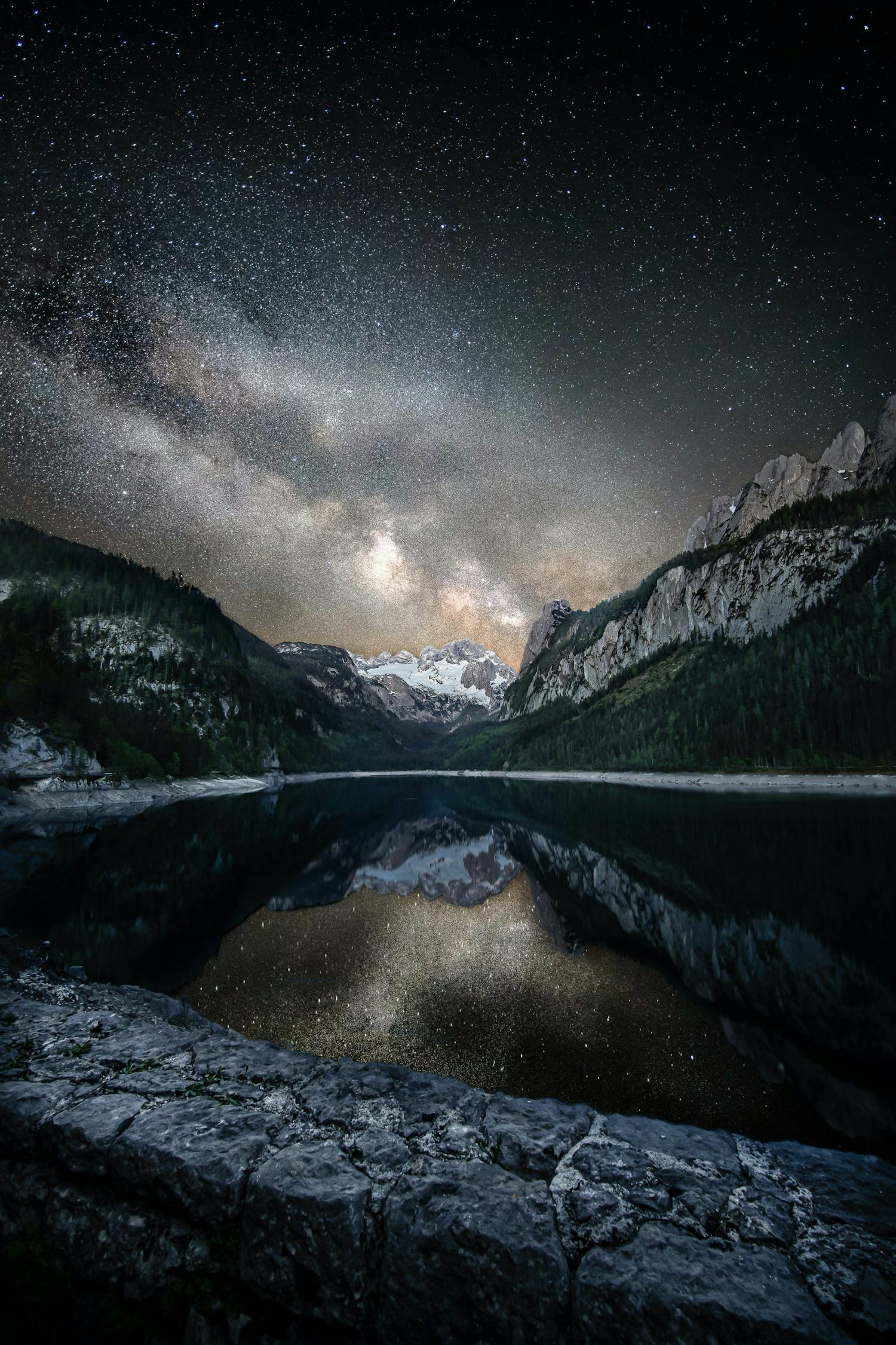Milky Way in Salzkammergut Gosausee-søen